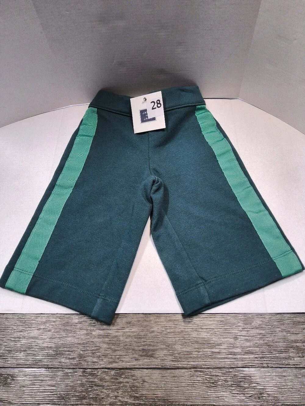 Nwot Janie And Jack Baby Size 18/24 Months Green Athletic Pants with Side Stripe